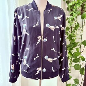 Philosophy Republic Women’s Zip Up Jacket Navy Hummingbirds Size Medium